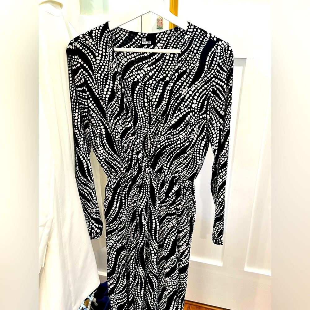 The Kooples Monochrome Abstract Long Sleeve Jumpsuit